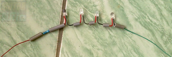 motorblitz rangkaian 4 led jadi+kabel