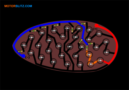 pcb lampu led sein jalur led yg rusak
