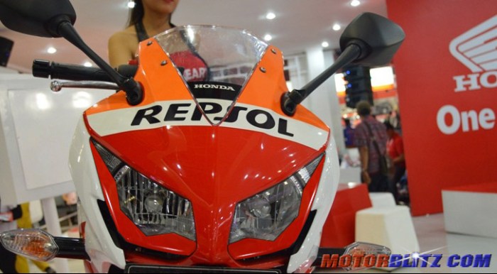 modif headlamp scotlet Honda CBR150R Lokal Repsol lampu depan Depan