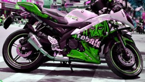 yamaha r15 striping gost green