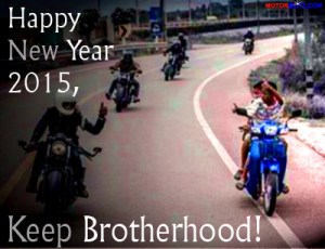 card wp Happy new year 2015 motorcycle theme