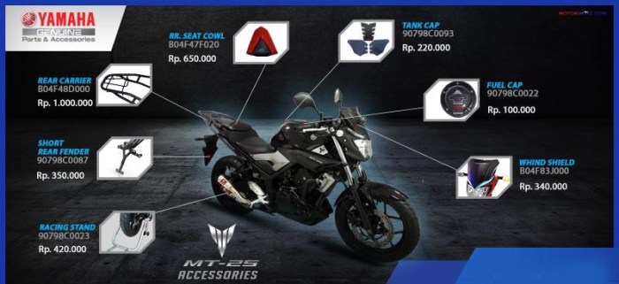 aksesoris ori yamaha mt25