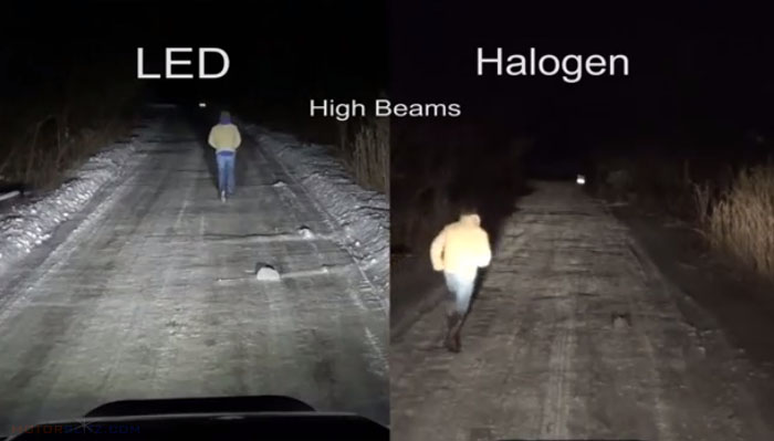 Led Headlamp vs Halogen 2d