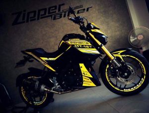 yellow kuning modifikasi Yamaha Xabre 150 M-Slaz (14)