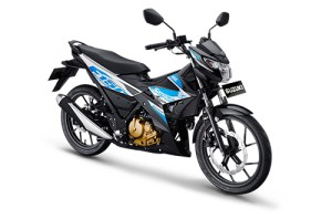 Satria injeksi warna hitam putih biru